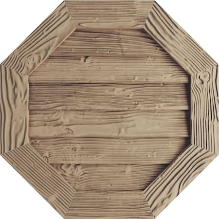 Timberthane Sandblasted Octagonal Faux Wood Non-Functional Gable Vent, Primed Tan, 33W X 33H